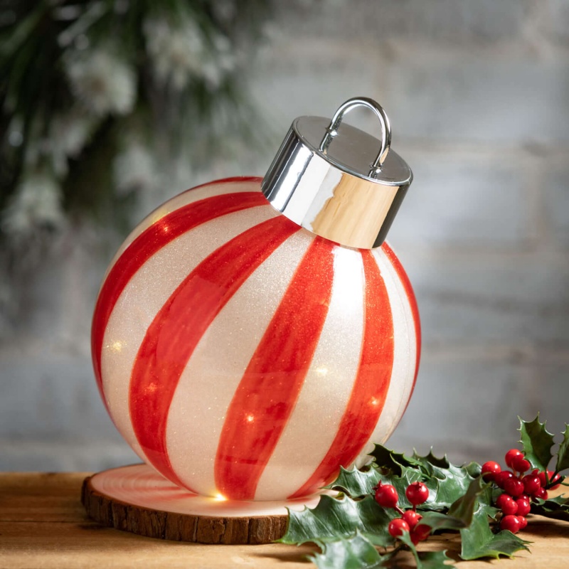 Striped Led Tabletop Ornament