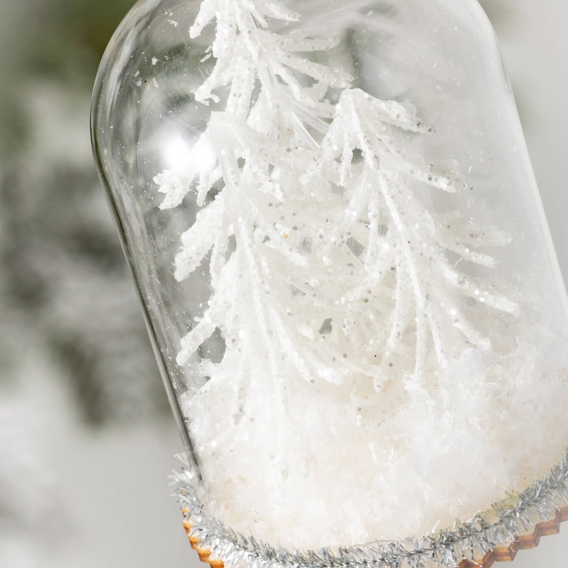 White Trees In Cloche Ornament