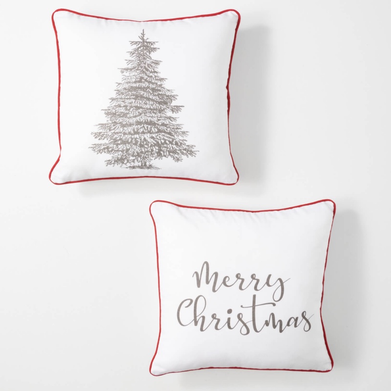 Tree Merry Cmas Pillow 2 Asst