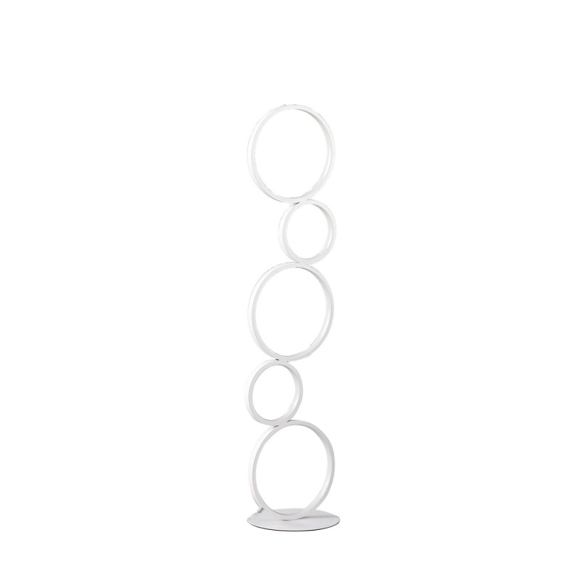 39" White Metal Five Circle Geometric Sculpture Led Table Lamp
