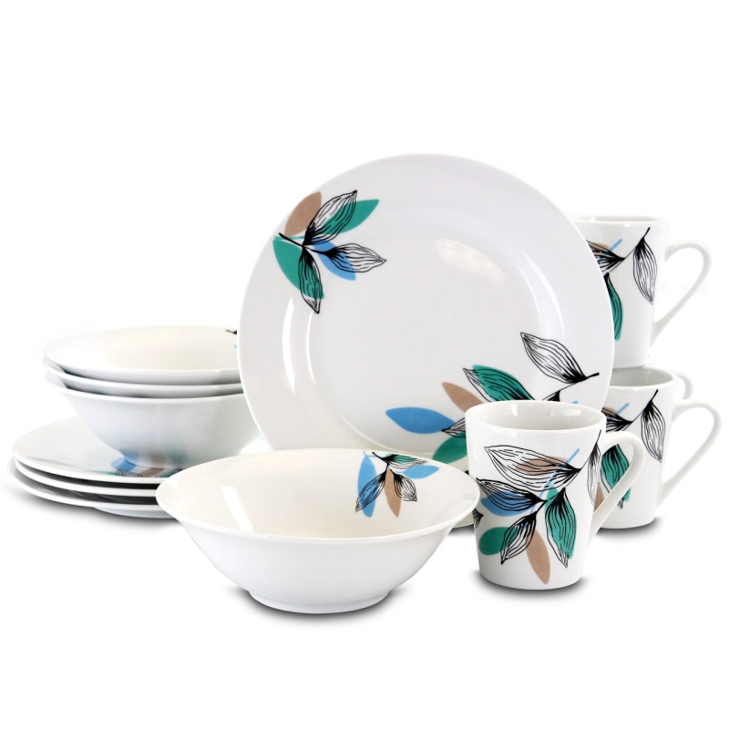 Gibson Home Vineyard Blue 12 Piece Dinnerware Set