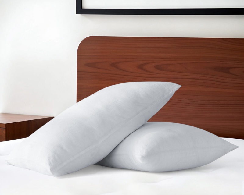 Set Of Two White Linen King Pillowcases