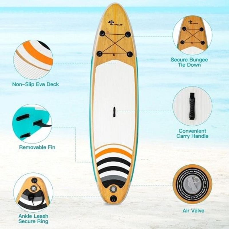 10' Inflatable Stand Up Paddle Board Surfboard Sup With Bag - Size: s