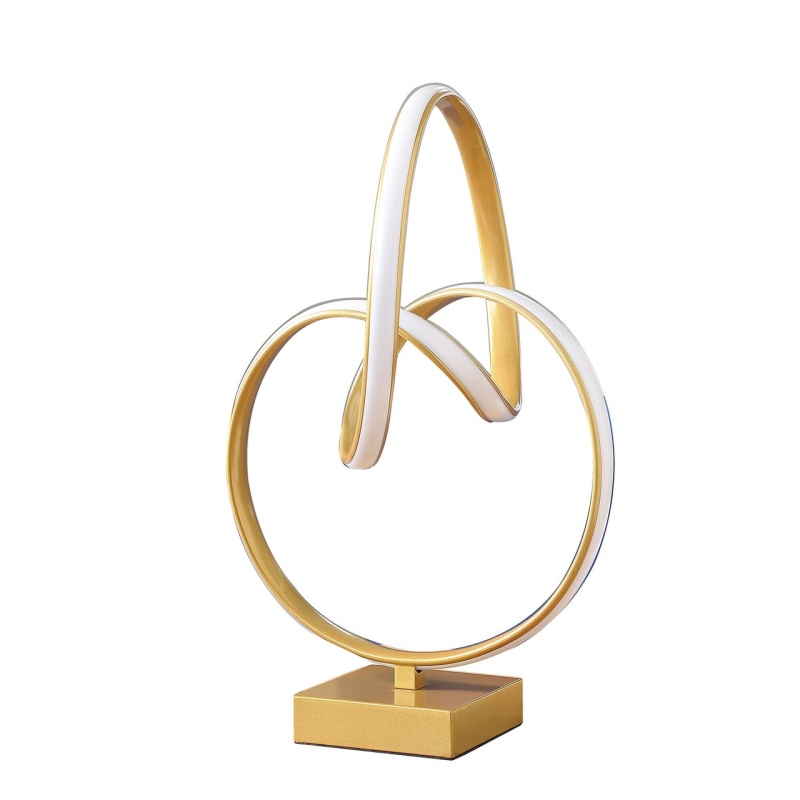 19" Gold Metal Abstract Geo Led Table Lamp
