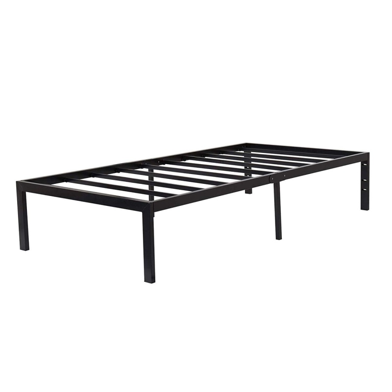 Twin Size Modern Heavy Duty Black Metal Platform Bed Frame