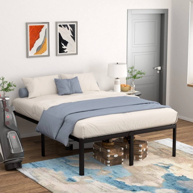 Full 18-Inch Rounded Edge Corners Metal Bed Frame