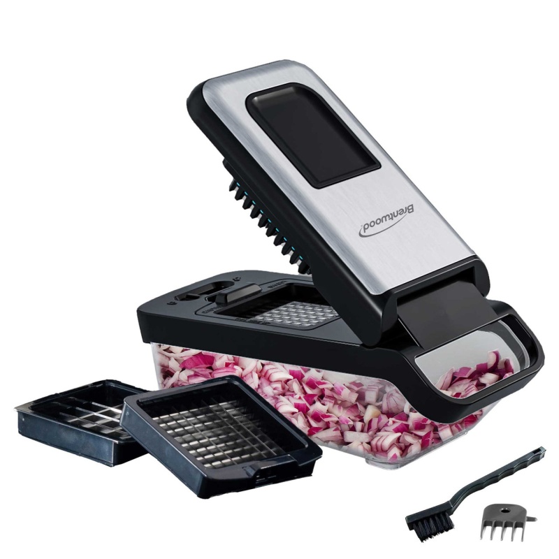Brentwood 3.6 Cup Vegetable Chopper In Black With 2 Interchangeable Blades