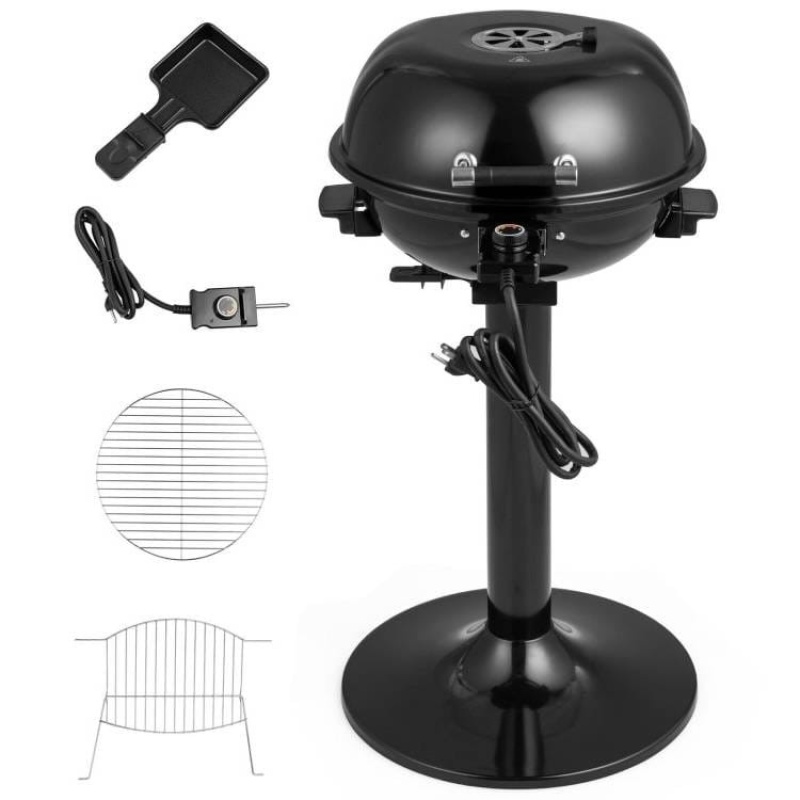 Black Double Layer Portable Electric 1600 Watt Bbq Grill