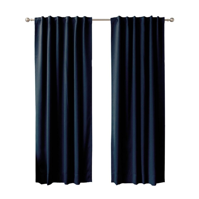 52 X 102 Inch Solid Navy Blue Thermal Blackout Curtain Panels - Set Of 2