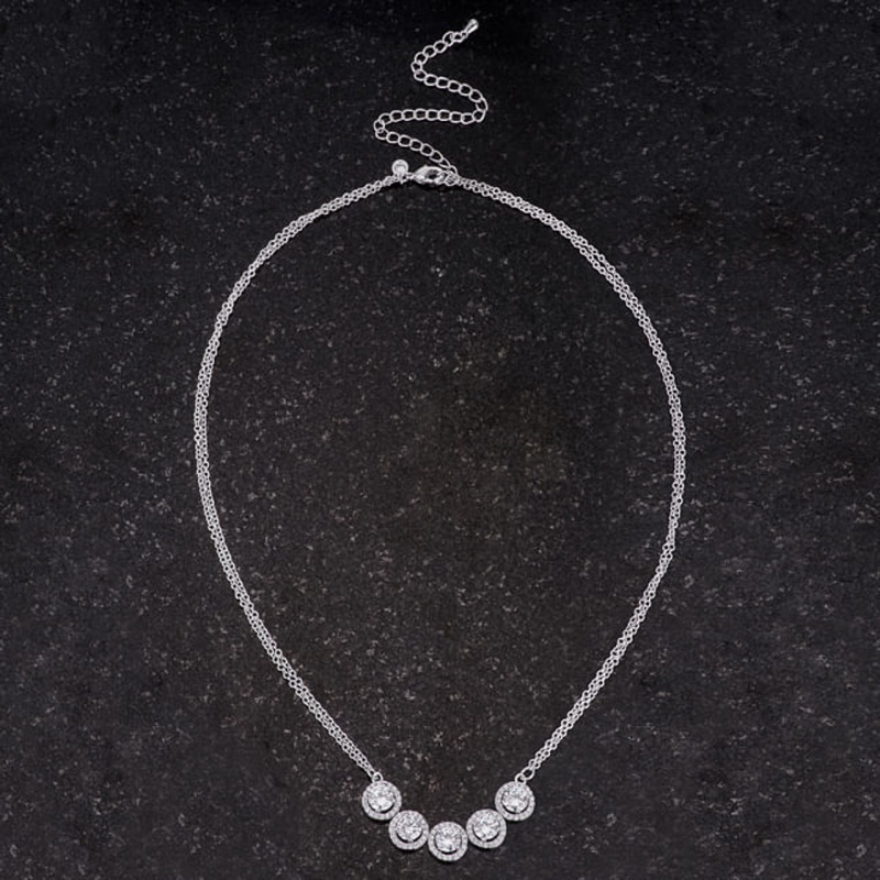 5 Ct Dazzling Rhodium Necklace With Cz