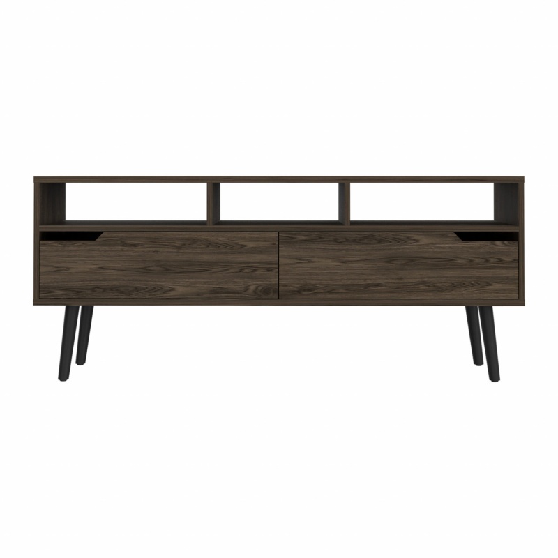 54" Dark Walnut Brown TV Stand