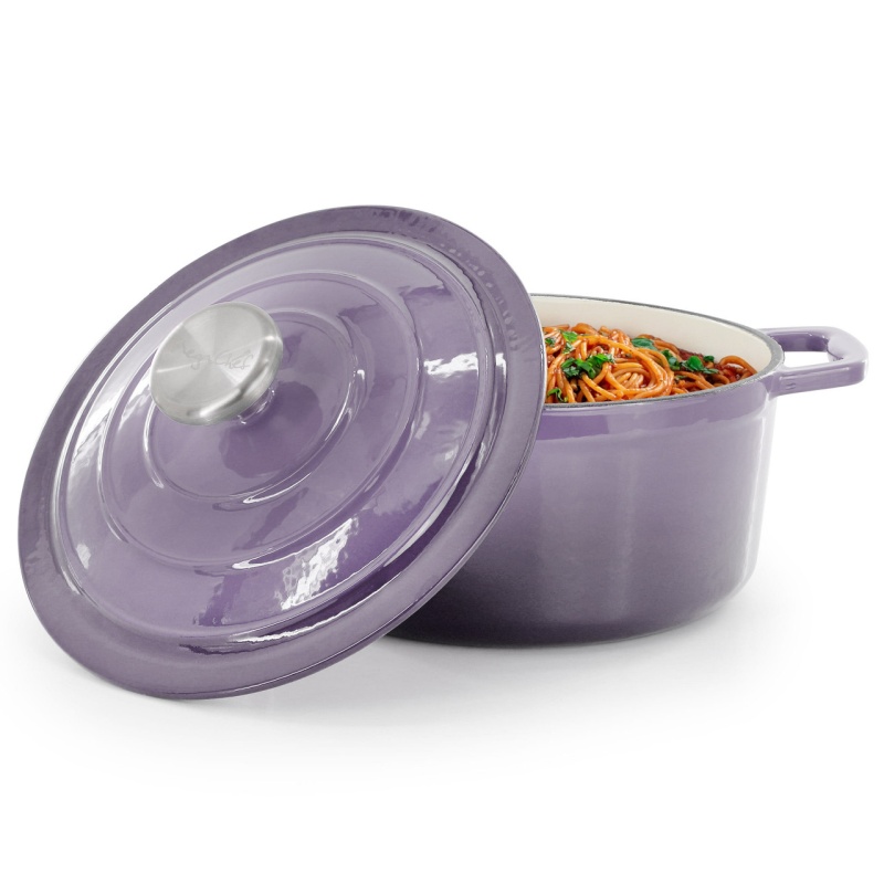 MegaChef 2.7 Quart Round Enameled Cast Iron Casserole
