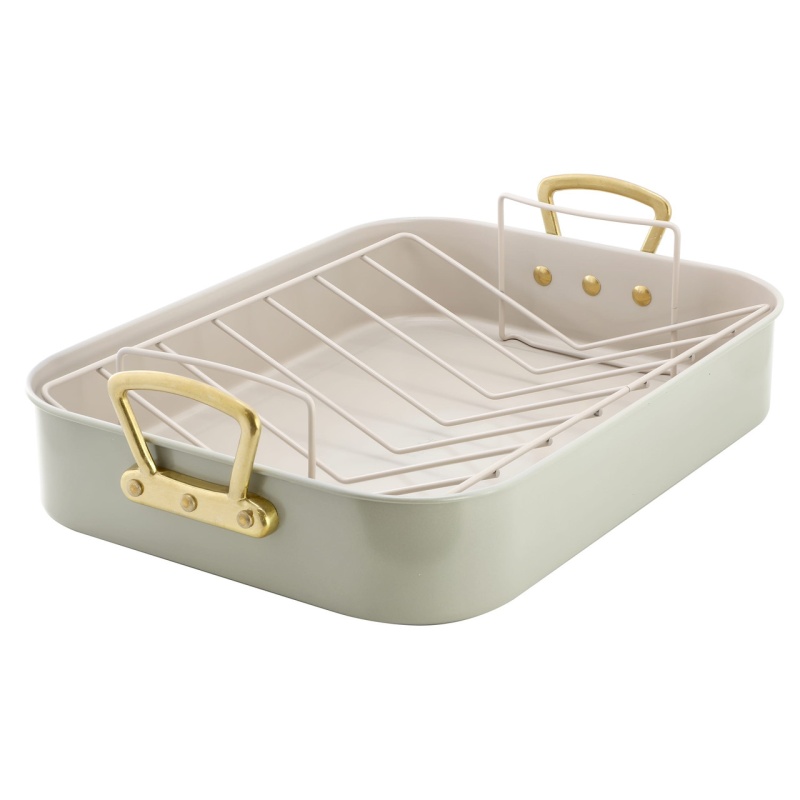 Gibson Home Broxton 2 Piece Nonstick Steel Roaster Pan With Rack