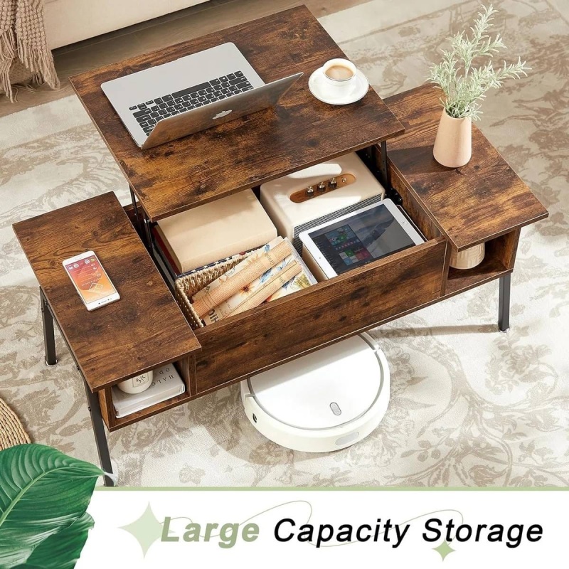 Modern Lift-Top Coffee Table with Storage Shelf
