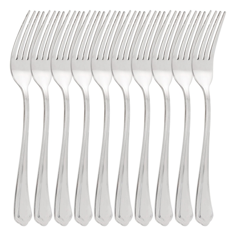 Gibson Home Hillside Daisies 10 Piece Stainless Steel Dinner Fork Set