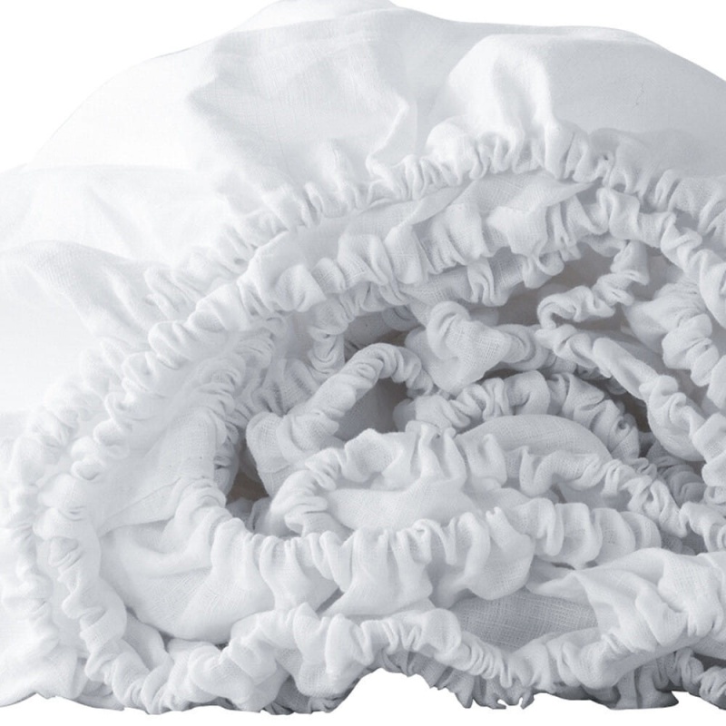 White Linen King Fitted Sheet