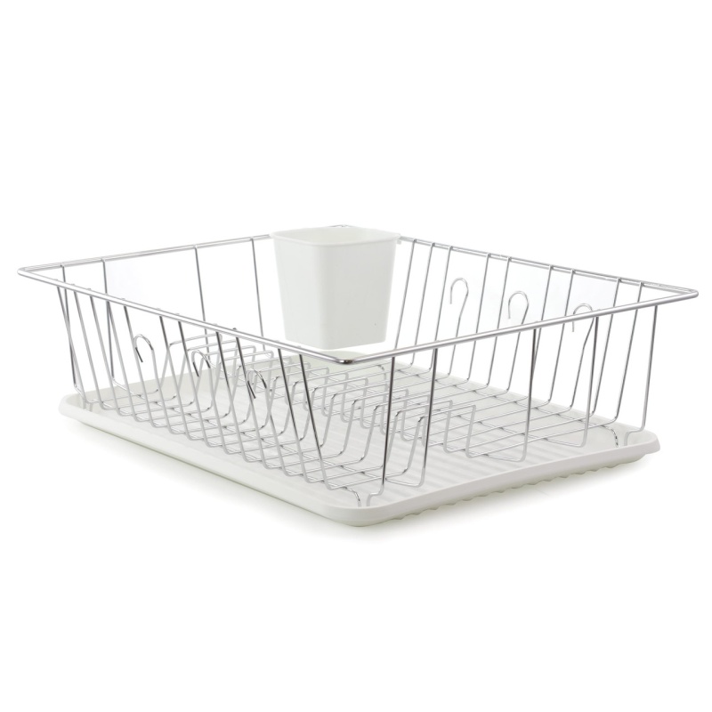 Better Chef 16-Inch Dish Rack In White With Cutlery Holder