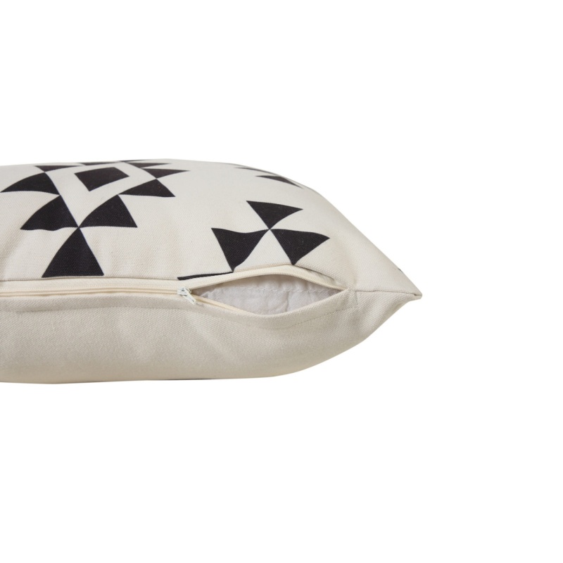 20" x 20" Black Zippered Southwestern Throw Pillow