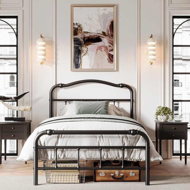 Twin Xl Industrial Vintage Heavy Duty Steel Slat Bed Frame