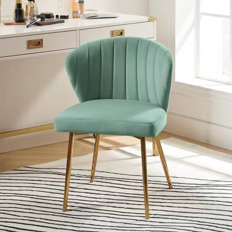 Sage Green Velvet Wingback Accent Side Chair