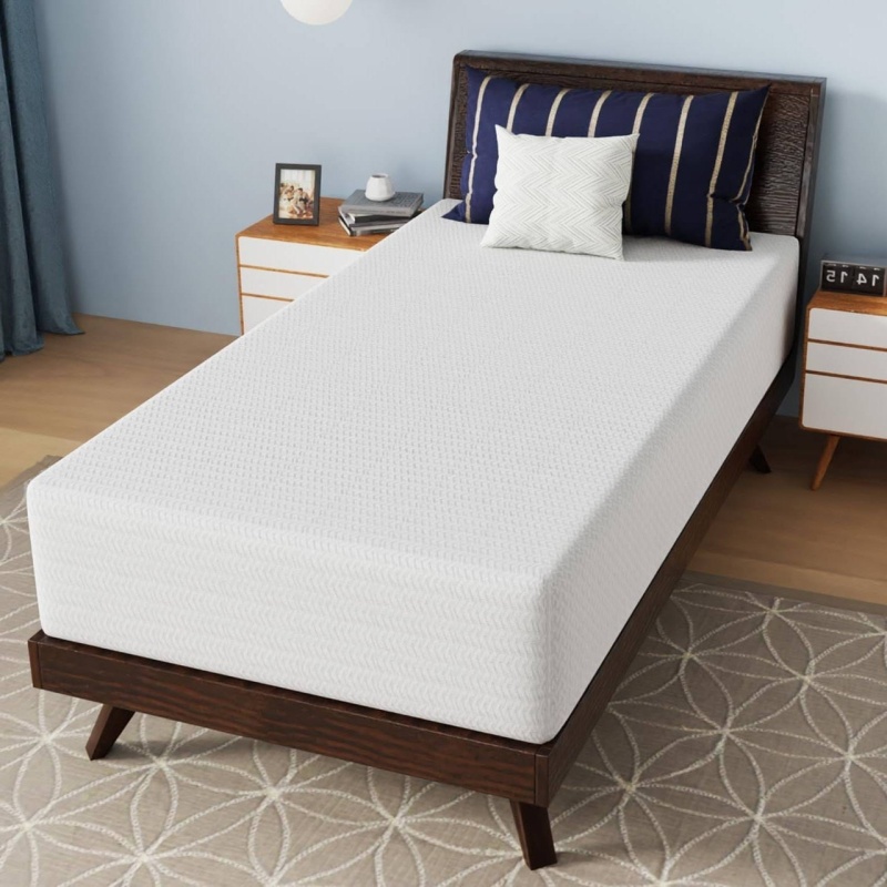 Twin Size 12-Inch Charcoal Infused Memory Foam Mattress With Removable Cover
