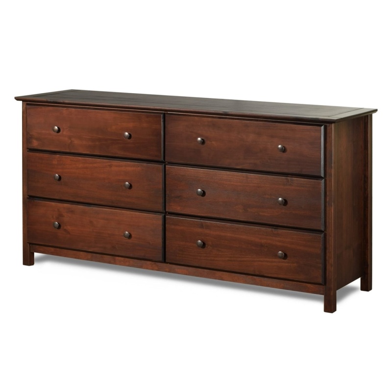 Farmhouse Solid Pine Wood 6 Drawer Dresser