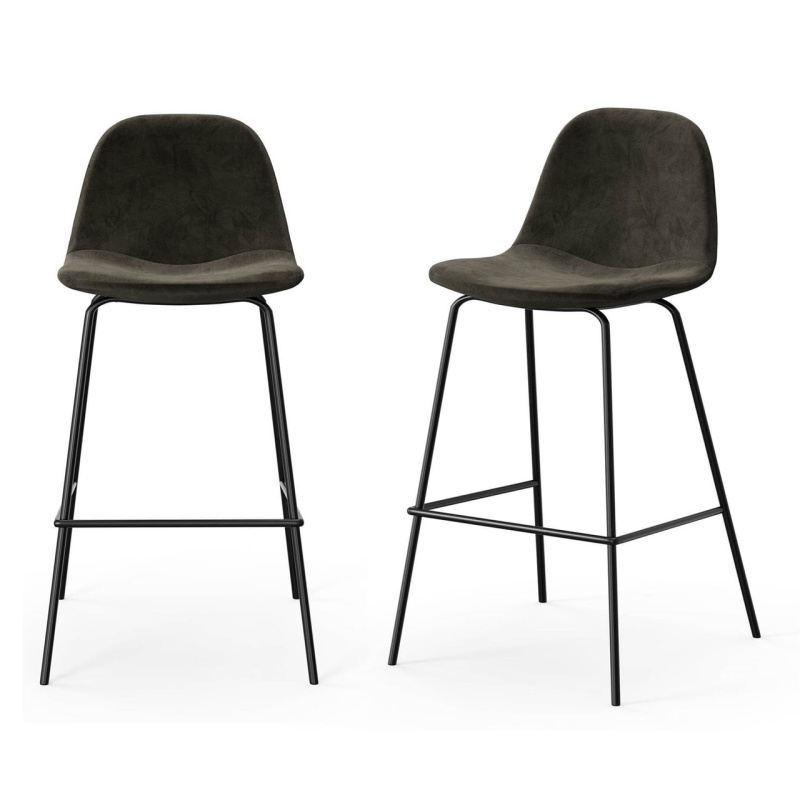 Set of 2 Modern Counter Height Barstools