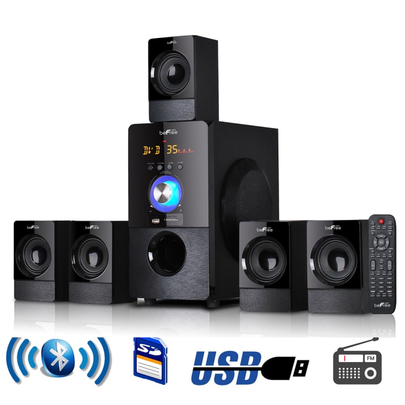 Befree Sound 5.1 Channel Surround Sound Bluetooth Speaker System In Black (1)