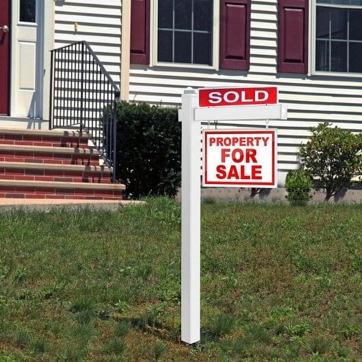6 Feet Vinyl Upvc Real Estate Sign Post Realtor Yard Sign Post-White
