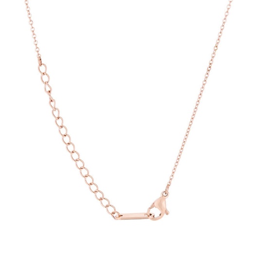 Elaina Rose Gold Stainless Steel I Initial Necklace