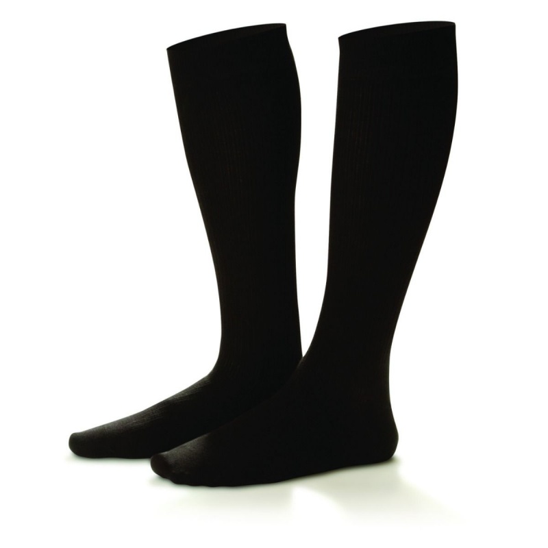 Mens Cotton Dress Socks 20-30Mmhg Black X-Large