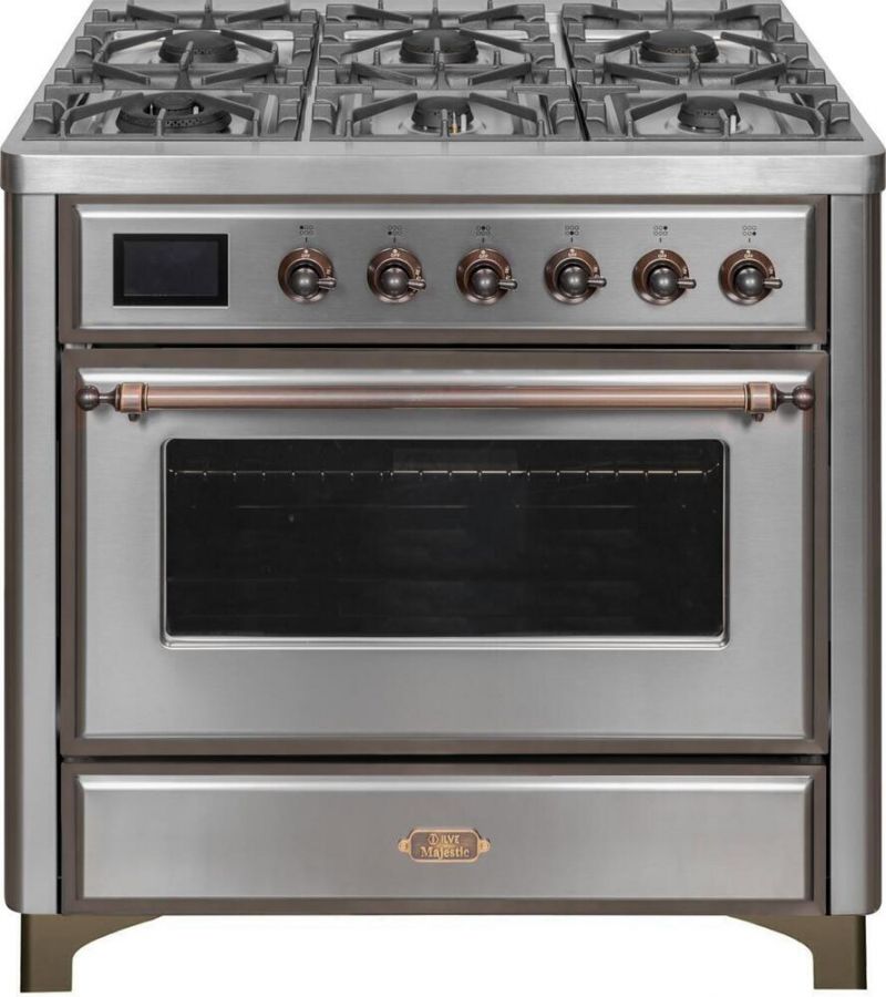 36" Majestic Ii Series Freestanding Dual Fuel Single Oven Range With 6