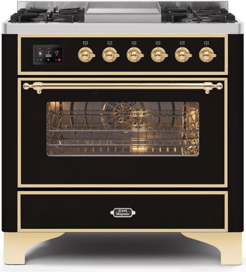 36" Majestic Ii Series Freestanding Dual Fuel Single Oven Range With 6 Sealed Burners, Triple