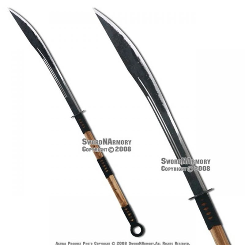 Handmade Blackened Carbon Steel Pudao Da Dao Japanese Style Pole Arm