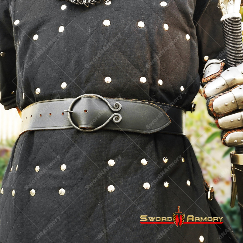 Dark Age Medieval Belt With Hand Forged Iron Belt Buckle Renaissance Costume