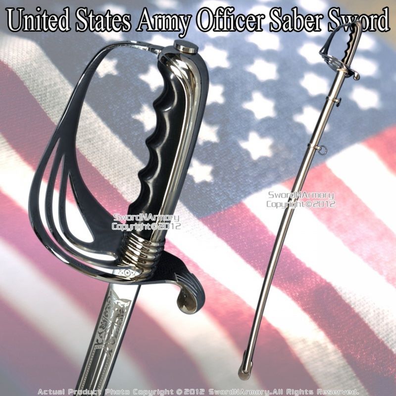 Military Ceremonial Sword U.S. Army Officer Saber New Design Acid Etching Pattern