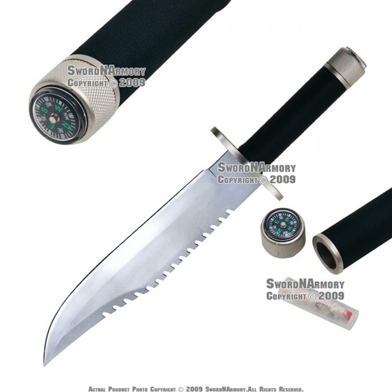 14 " Marine Combat Hunting Bowie Knife With Survival Kit