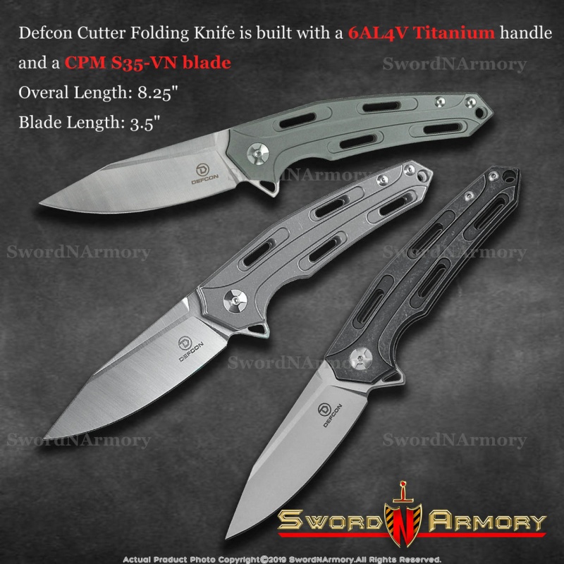 3.5 Inch Defcon Cutter Folding Pocket Knife, Comes In 3 Different
