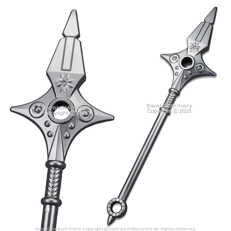 31.5" Foam Silver Short Spear Staff Rod Fantasy Video Game Cosplay Costume Prop