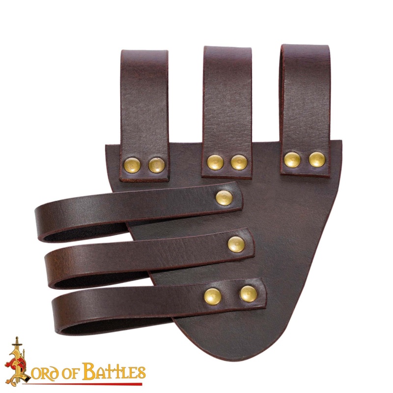 Medieval Angled Tri Buckle Rapier Frog Genuine Leather Frog