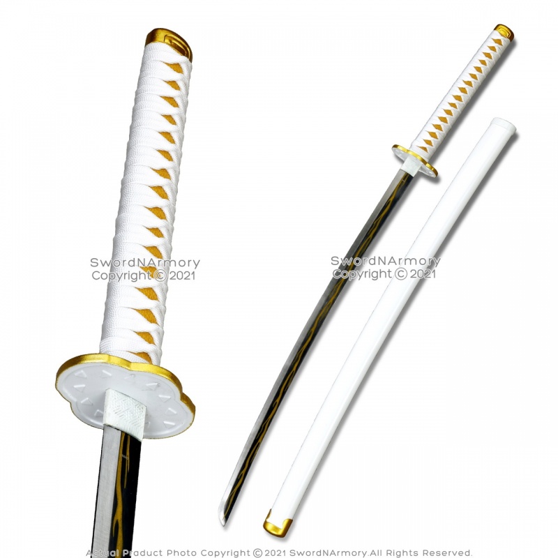 40.5" Steel Zenitsu Agastuma Nichirin Katana Demon Killer Samurai Sword Scabbard