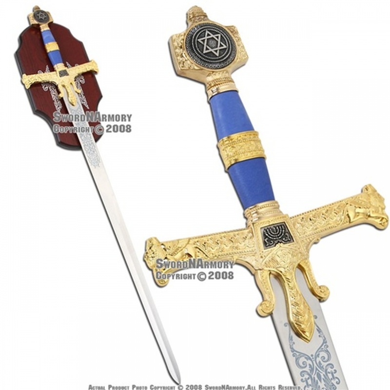 49" Medieval King Soloman Templar Sword Blue Handle