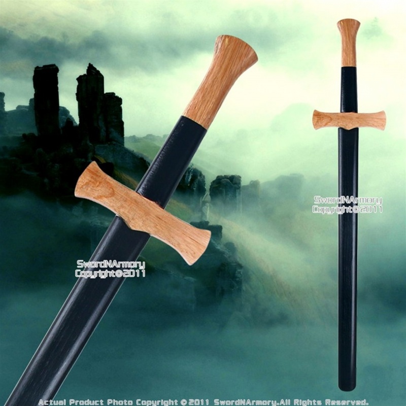 Wooden Short Medieval Sword W/ Scabbard Cosplay Larp
