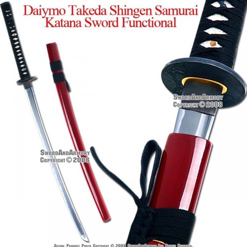 Daimyo Nobunaga Handmade Samurai Katana Sword Sharp Blade Red Saya W/ Gift Box