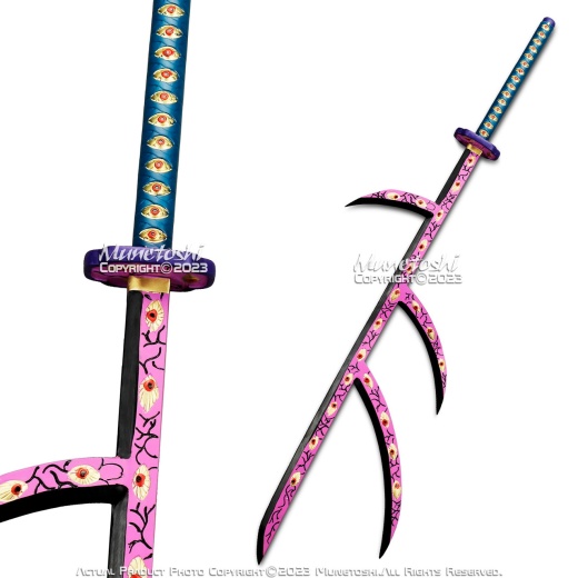 55" Fiberglass Kokushibo Nichirin Katana Samurai Sword Odachi Demon Fantasy Prop