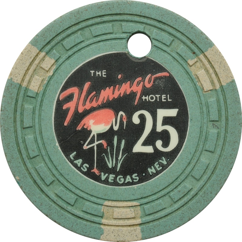 Flamingo Casino Las Vegas Nevada $25 Cancelled Chip 1954