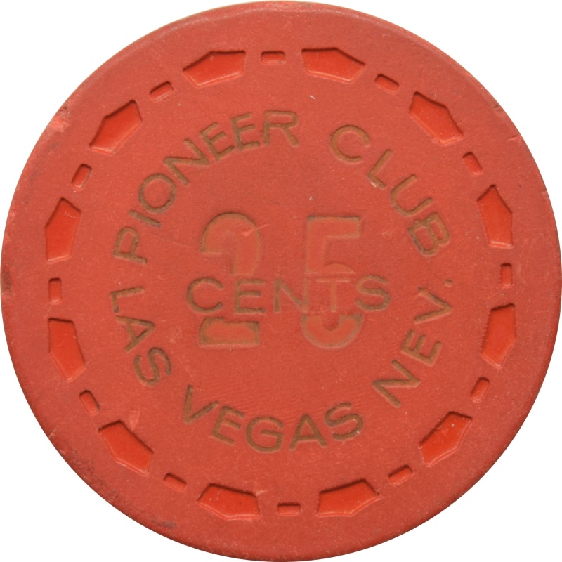 Pioneer Club Casino Las Vegas Nevada 25 Cent Chip 1950s