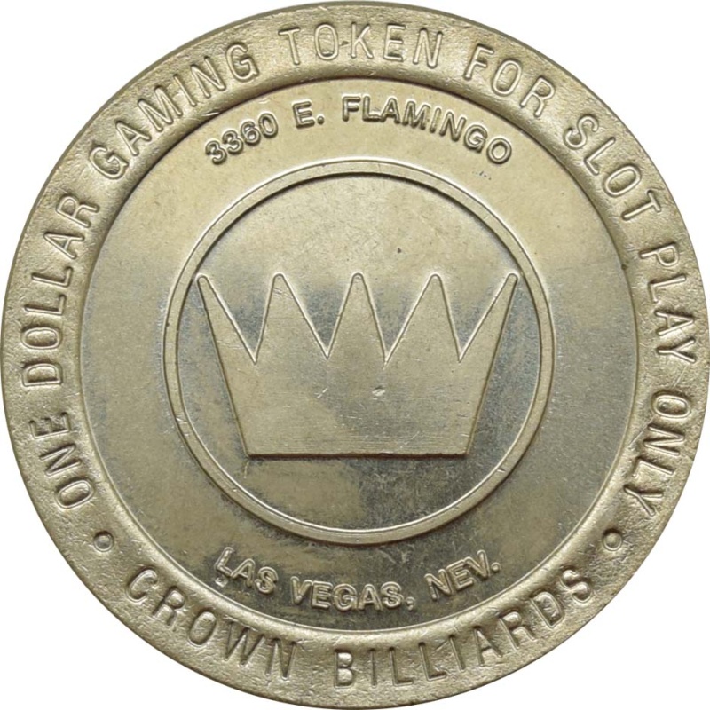 Crown Billiards (And Sports Bar) Las Vegas Nevada $1 Token 1996