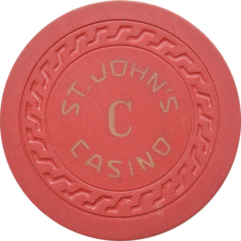 St. John's Casino Havana Cuba Red C Roulette Chip