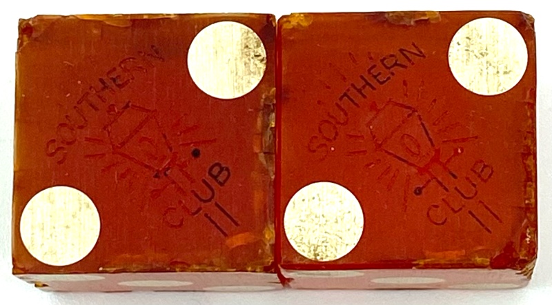 Southern Club Illegal Casino Dice Hot Springs Arkansas (Black Foil)